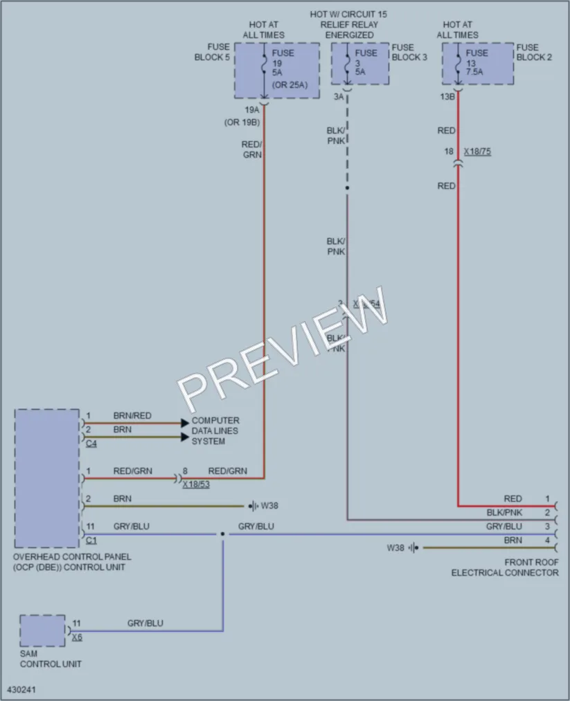 2014 MercedesBenz 3500Sprinter Power Top Sunroof wiring diagram preview