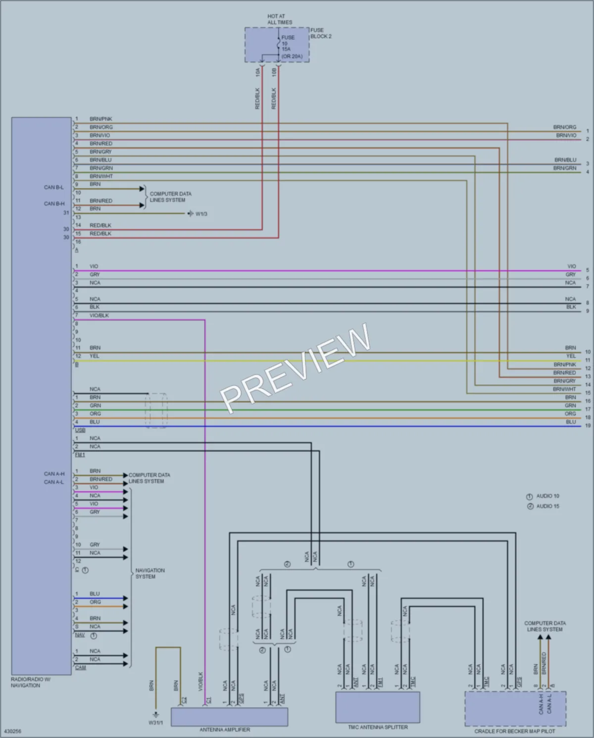 2014 MercedesBenz 3500Sprinter Radio wiring diagram preview