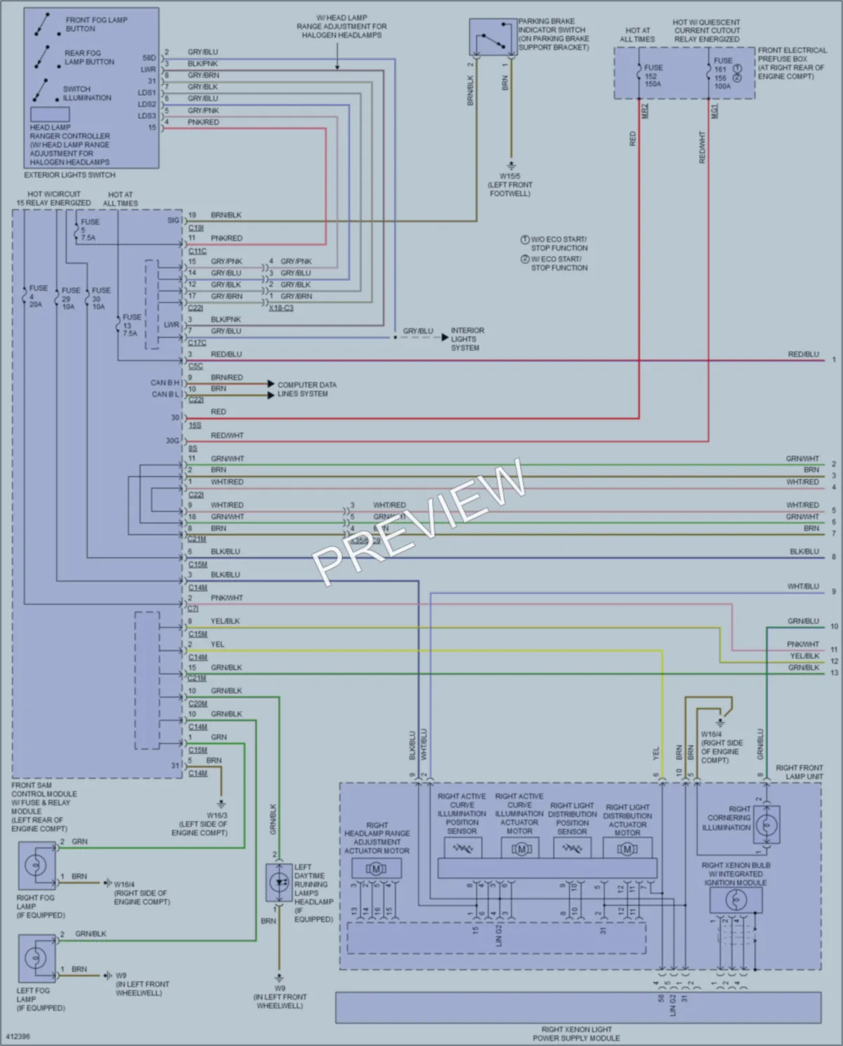 2014 MercedesBenz C250 Headlights wiring diagram preview
