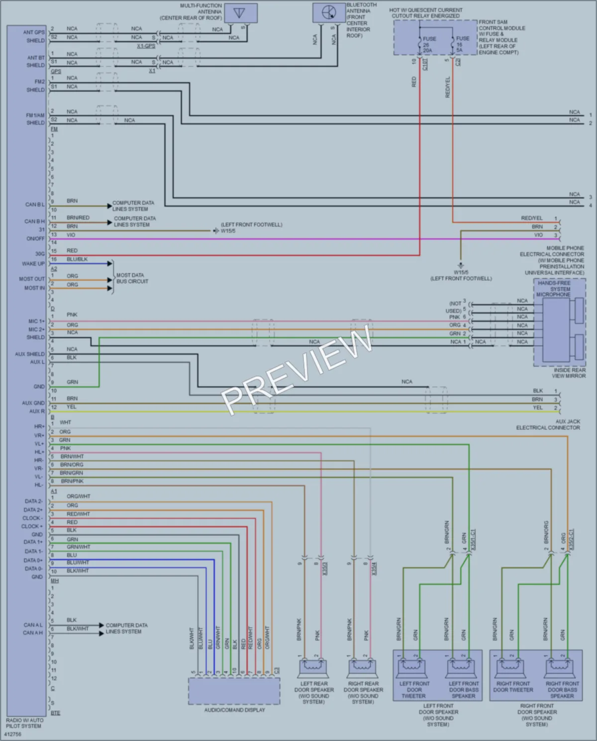 2014 MercedesBenz C300 Radio wiring diagram preview
