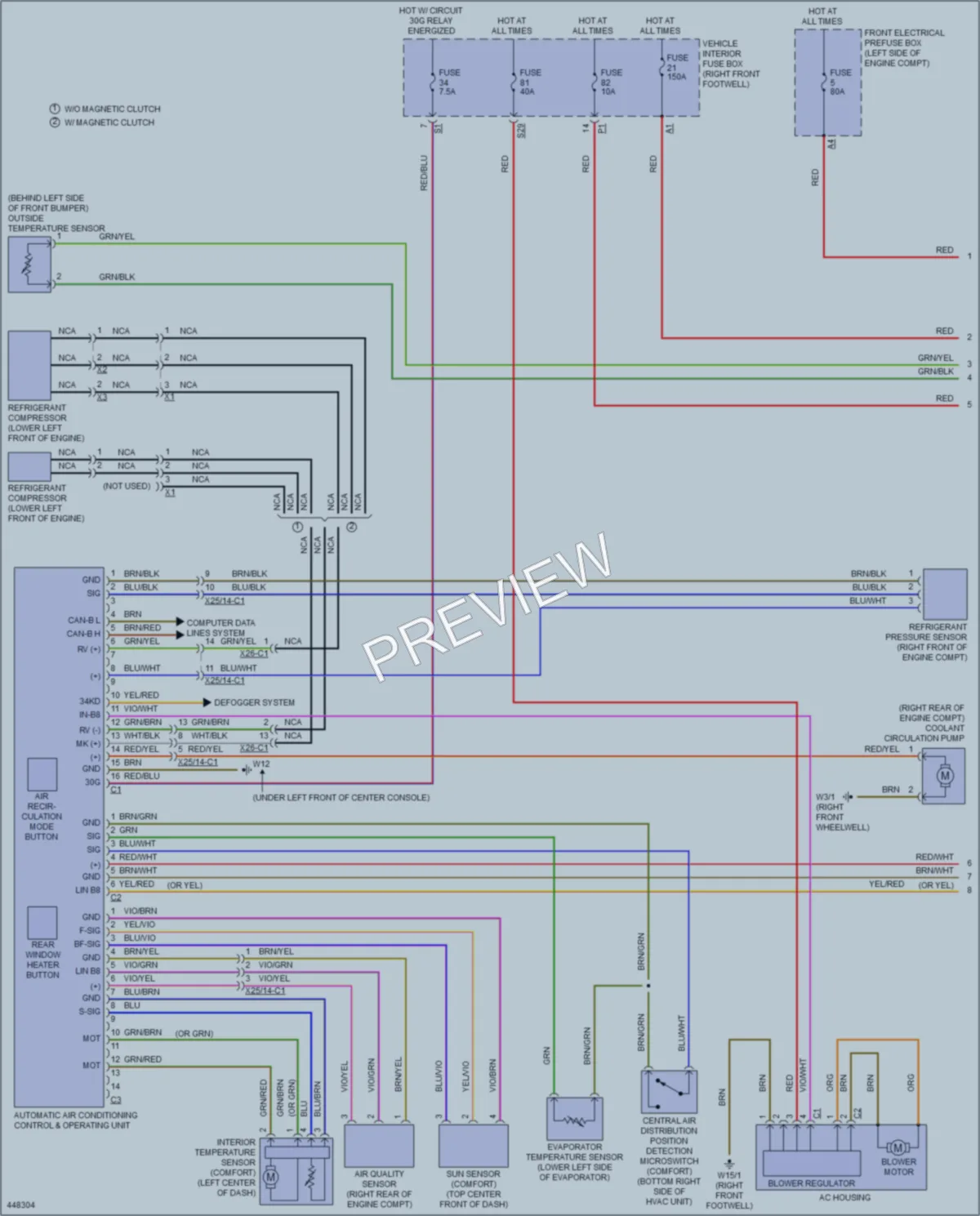 2014 MercedesBenz CLA250 Air Conditioning wiring diagram preview