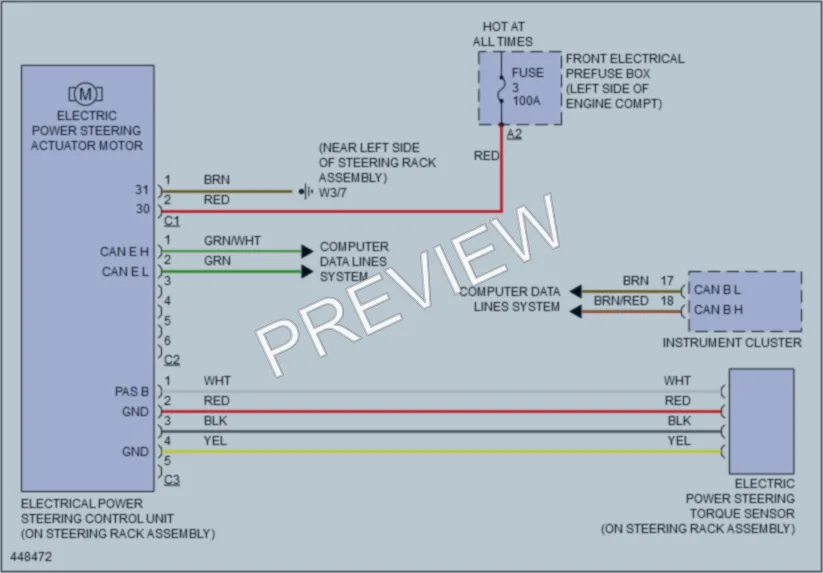 2014 MercedesBenz CLA250 Electronic Power Steering wiring diagram preview