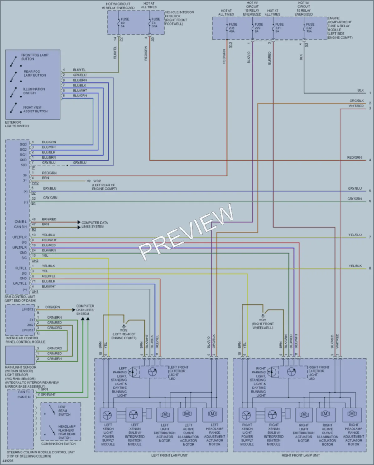 2014 MercedesBenz CLA250 Headlights wiring diagram preview