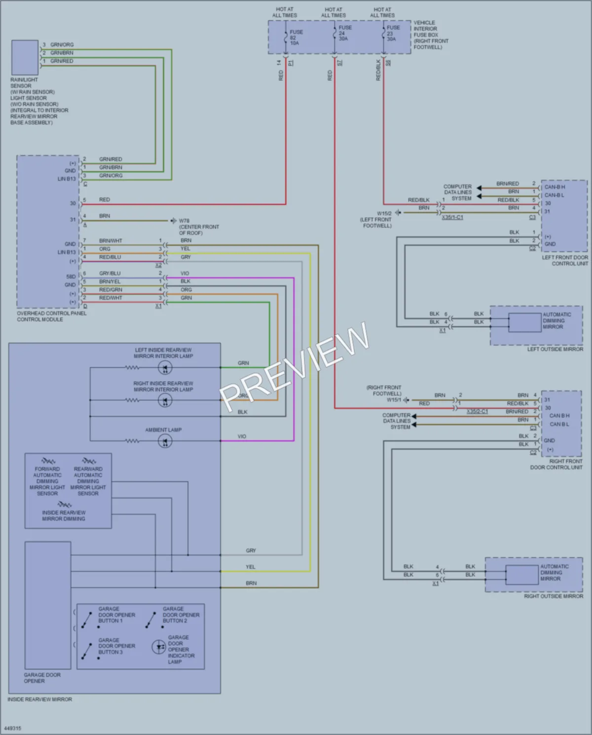2014 MercedesBenz CLA250 Power Mirrors wiring diagram preview