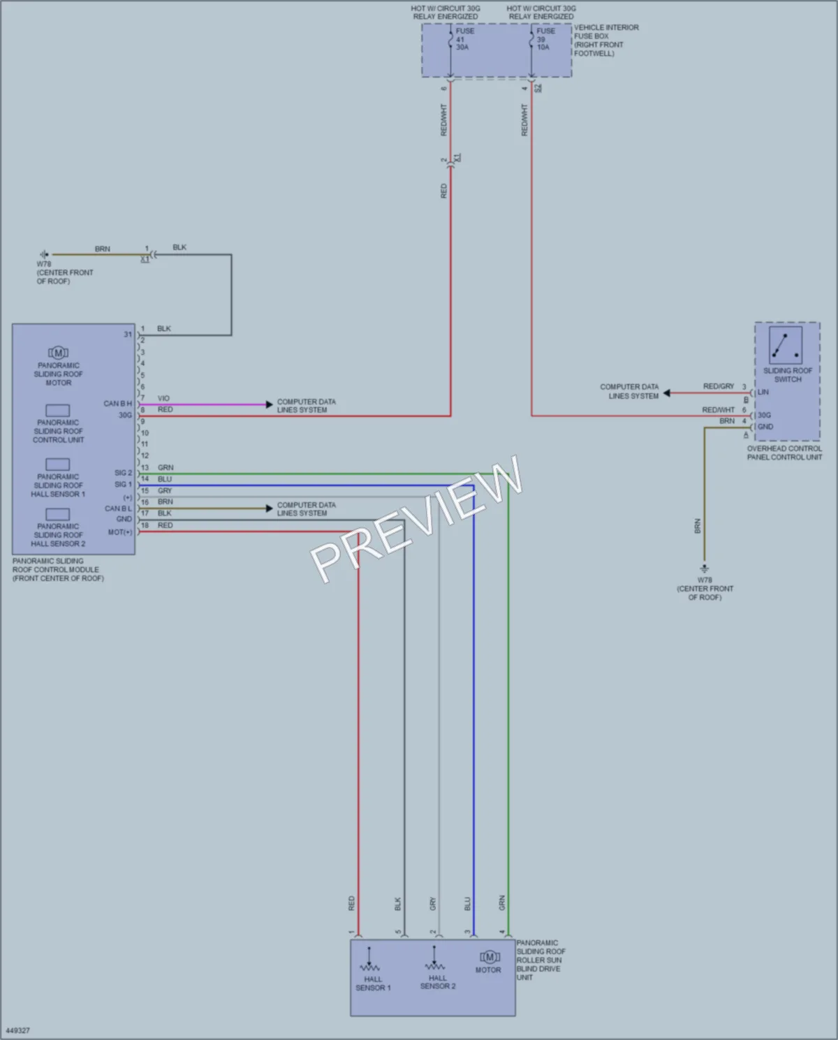 2014 MercedesBenz CLA250 Power Top Sunroof wiring diagram preview
