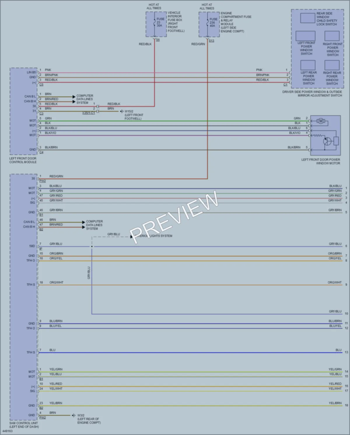 2014 MercedesBenz CLA250 Power Windows wiring diagram preview