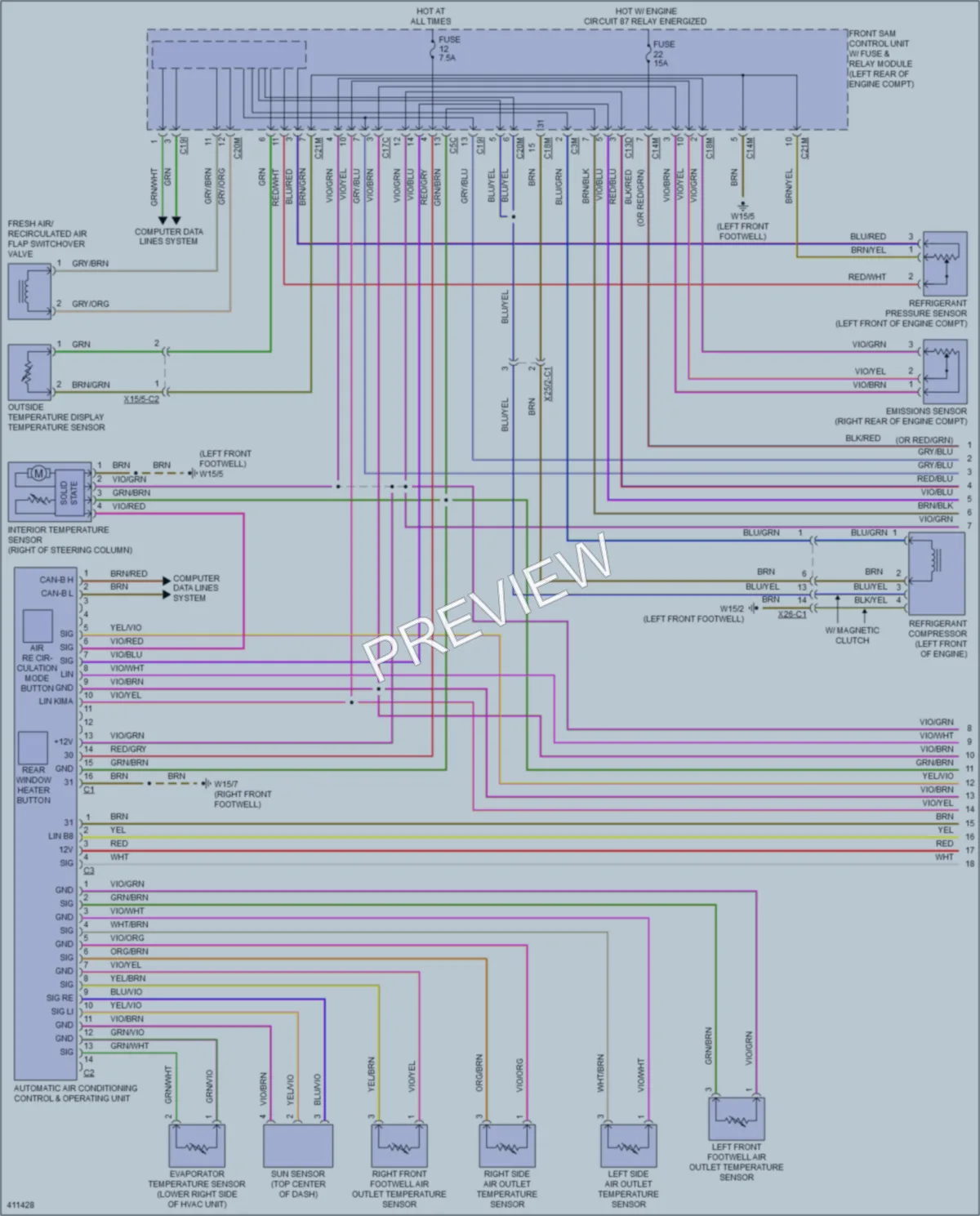 2014 MercedesBenz CLS550 Air Conditioning wiring diagram preview