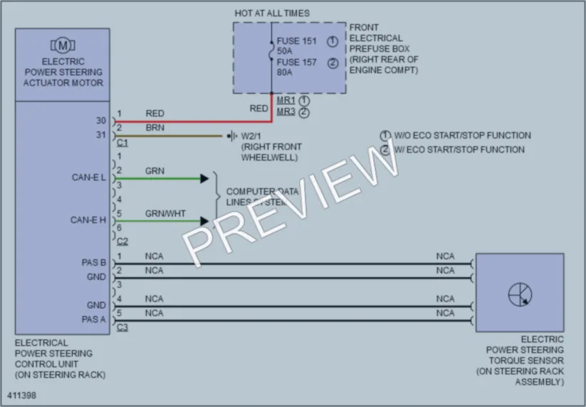 2014 MercedesBenz CLS550 Electronic Power Steering wiring diagram preview