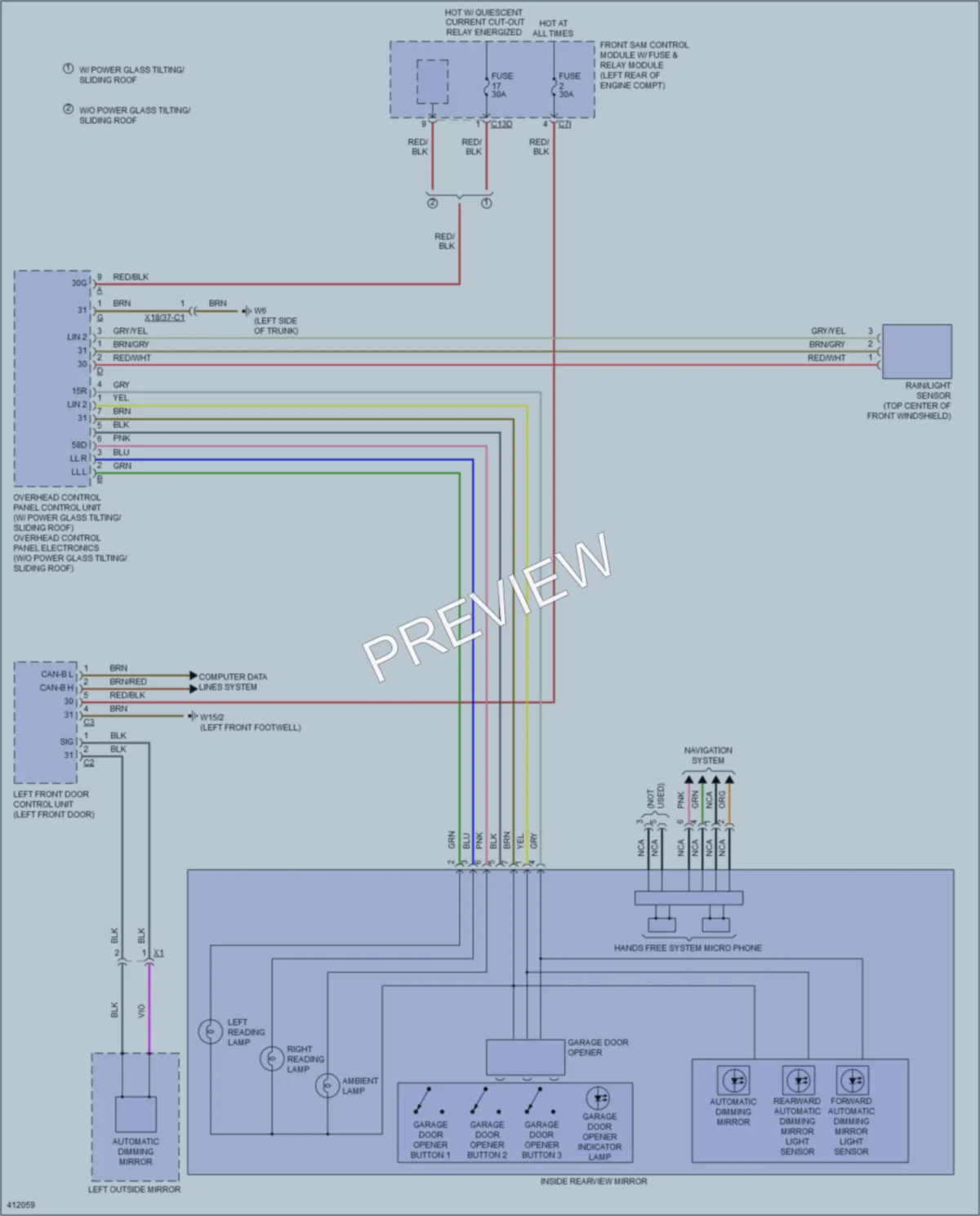 2014 MercedesBenz CLS550 Power Mirrors wiring diagram preview