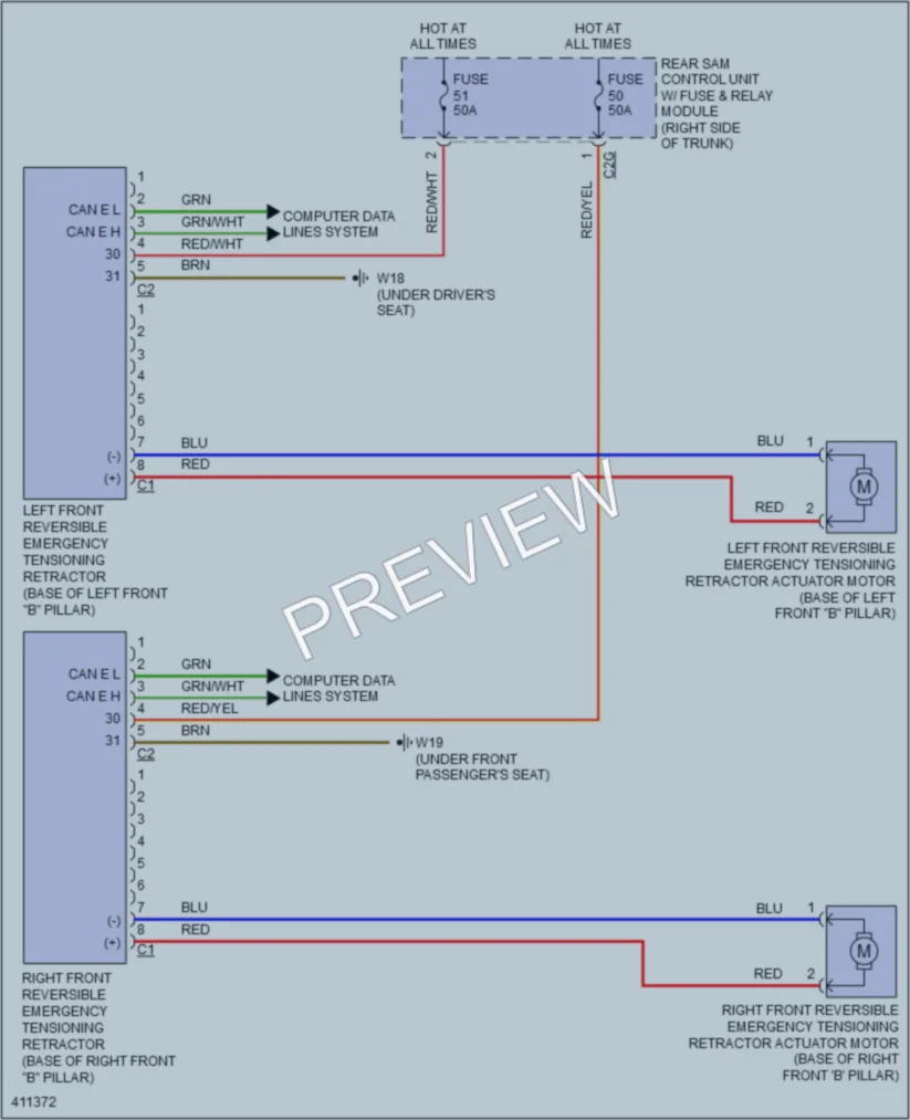 2014 MercedesBenz CLS550 Supplemental Restraints wiring diagram preview