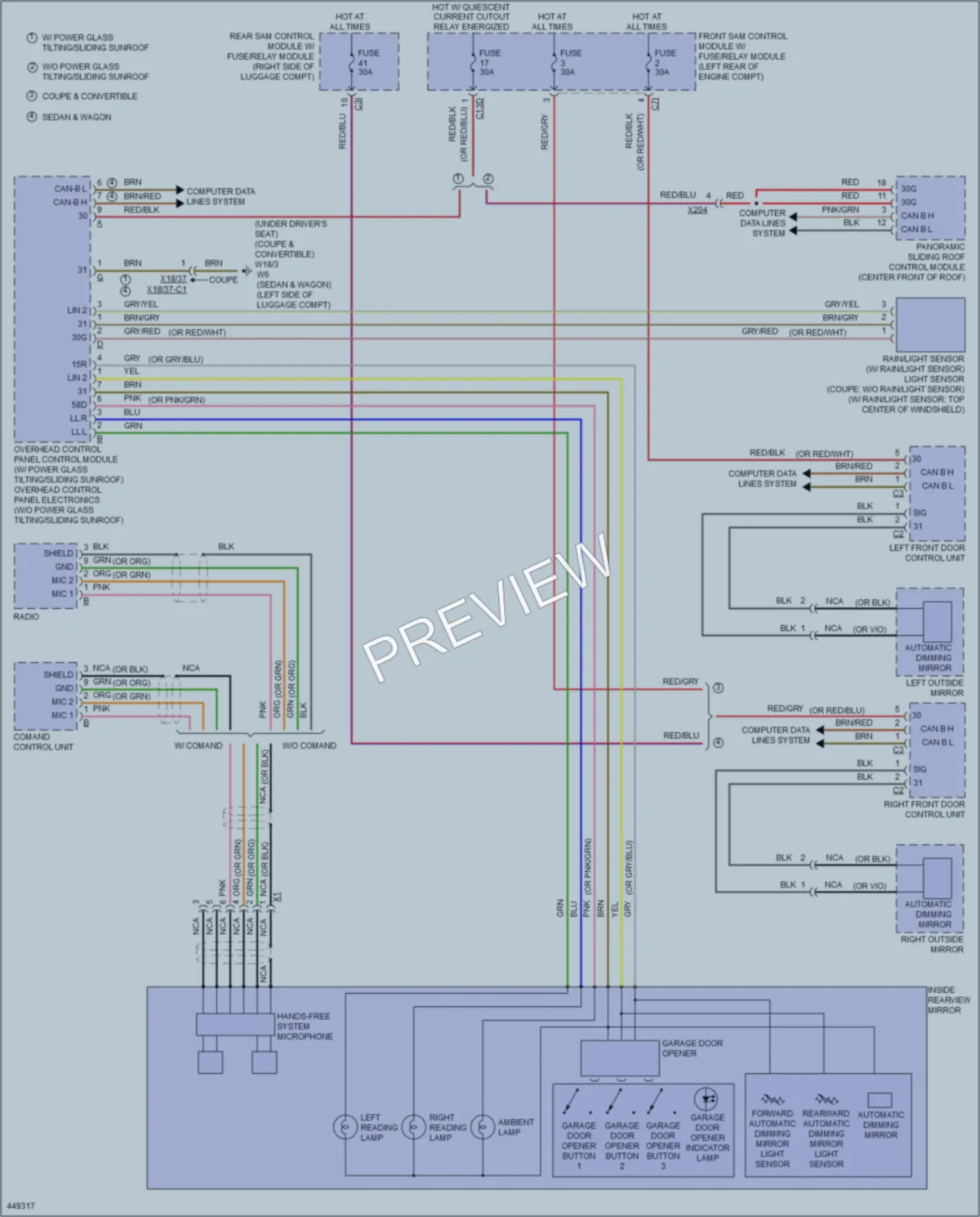 2014 MercedesBenz E250BLUETEC Power Mirrors wiring diagram preview
