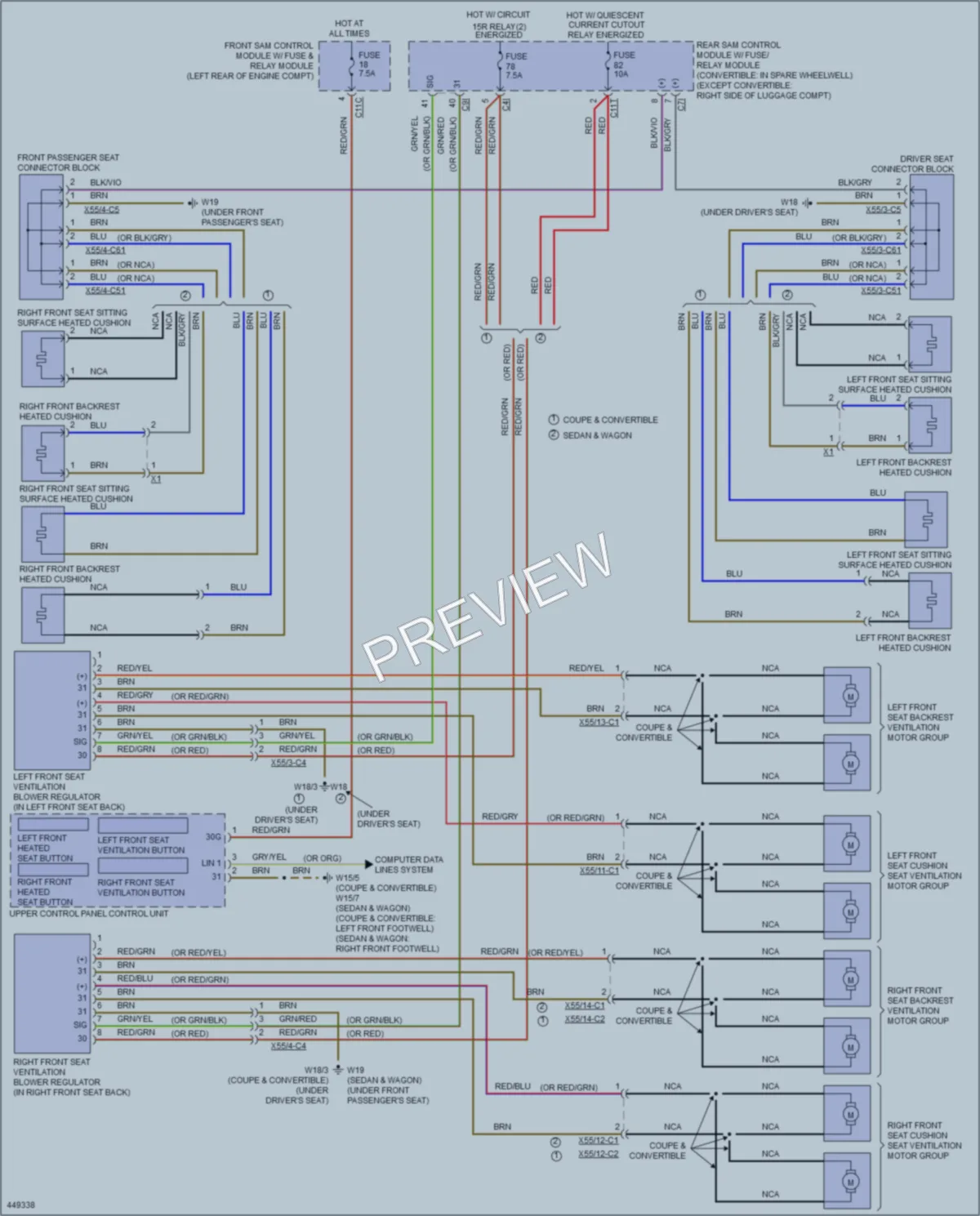 2014 MercedesBenz E250BLUETEC Power Seats wiring diagram preview