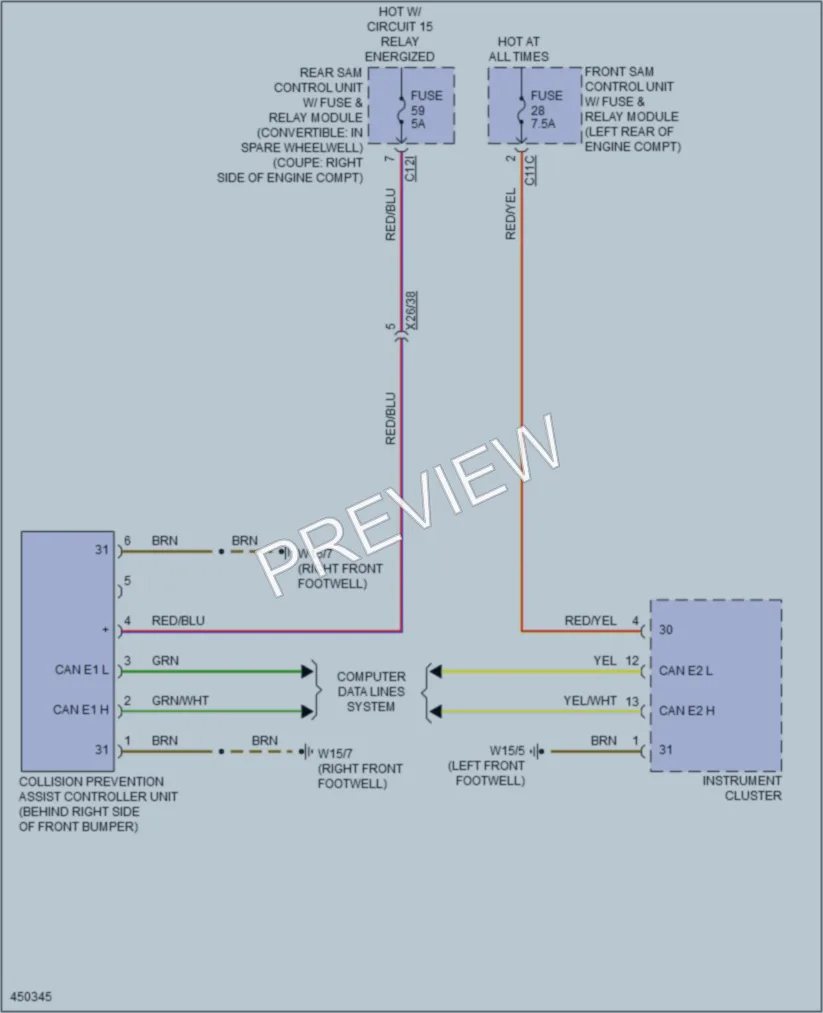 2014 MercedesBenz E350 Instrument Cluster wiring diagram preview