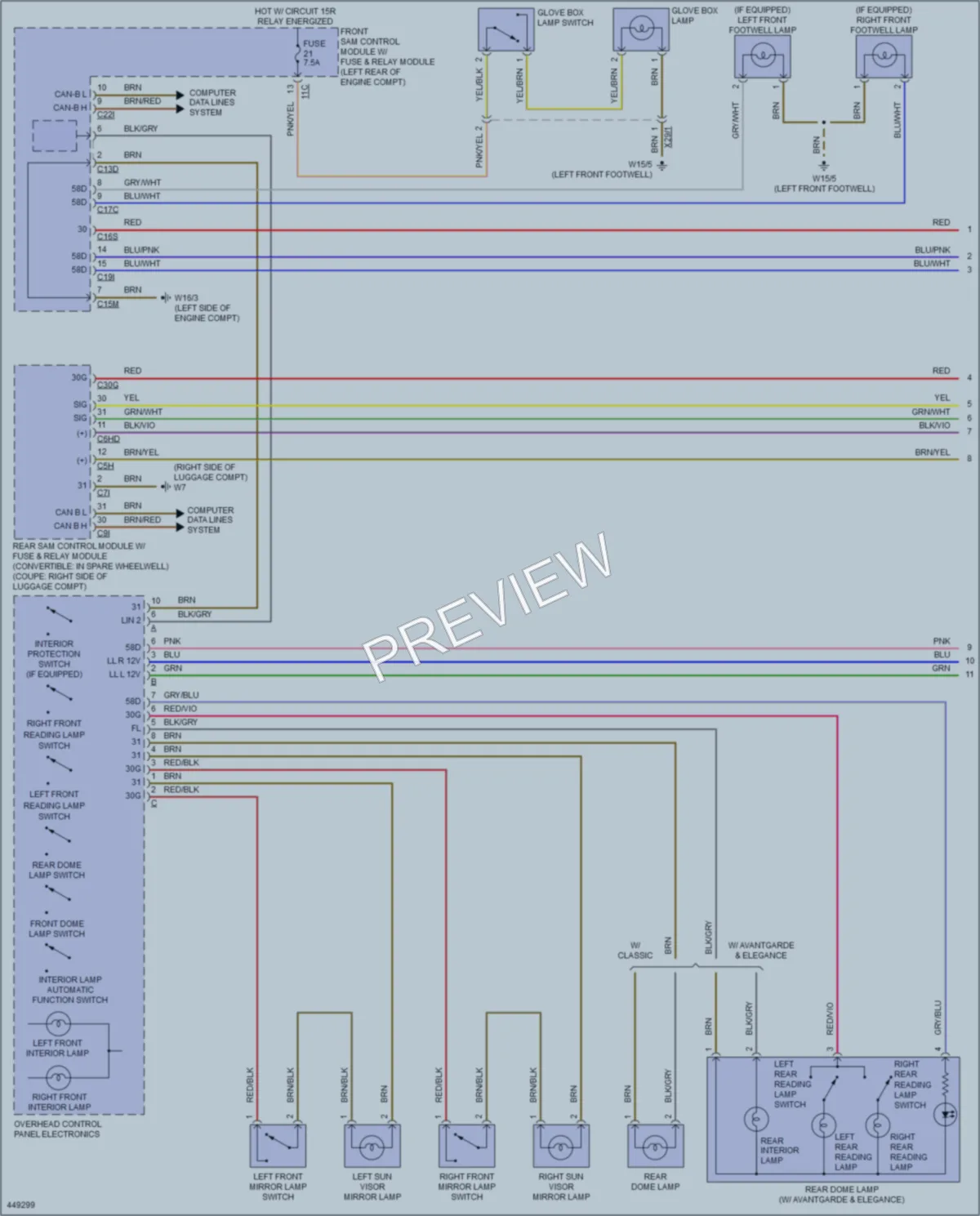 2014 MercedesBenz E350 Interior Lights wiring diagram preview