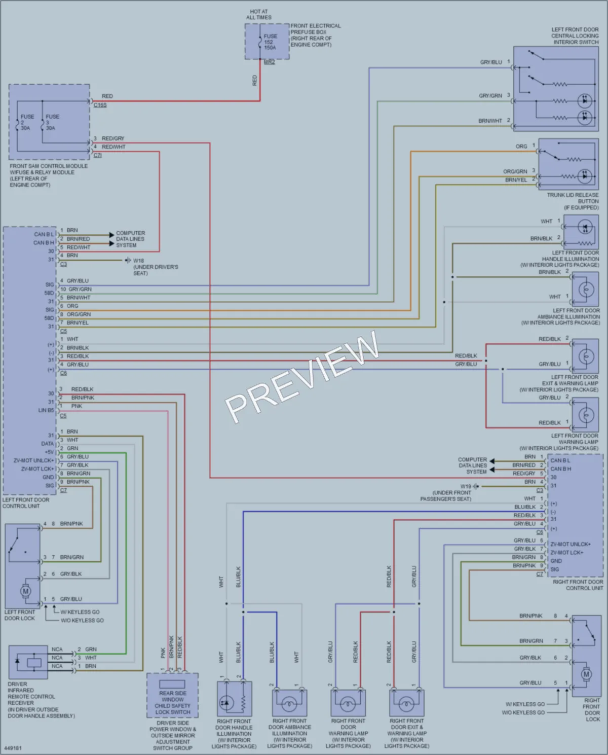 2014 MercedesBenz E350 Power Door Locks wiring diagram preview