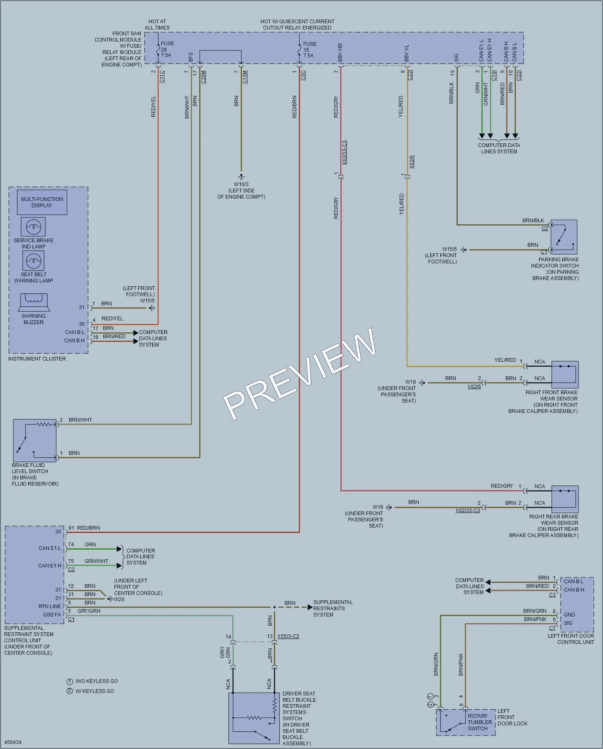 2014 MercedesBenz E350 Warning Systems wiring diagram preview