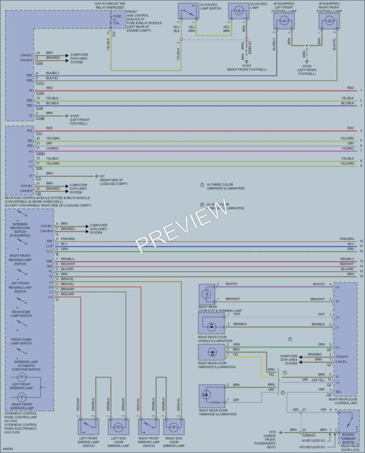 2014 MercedesBenz E400HYBRID Interior Lights wiring diagram preview