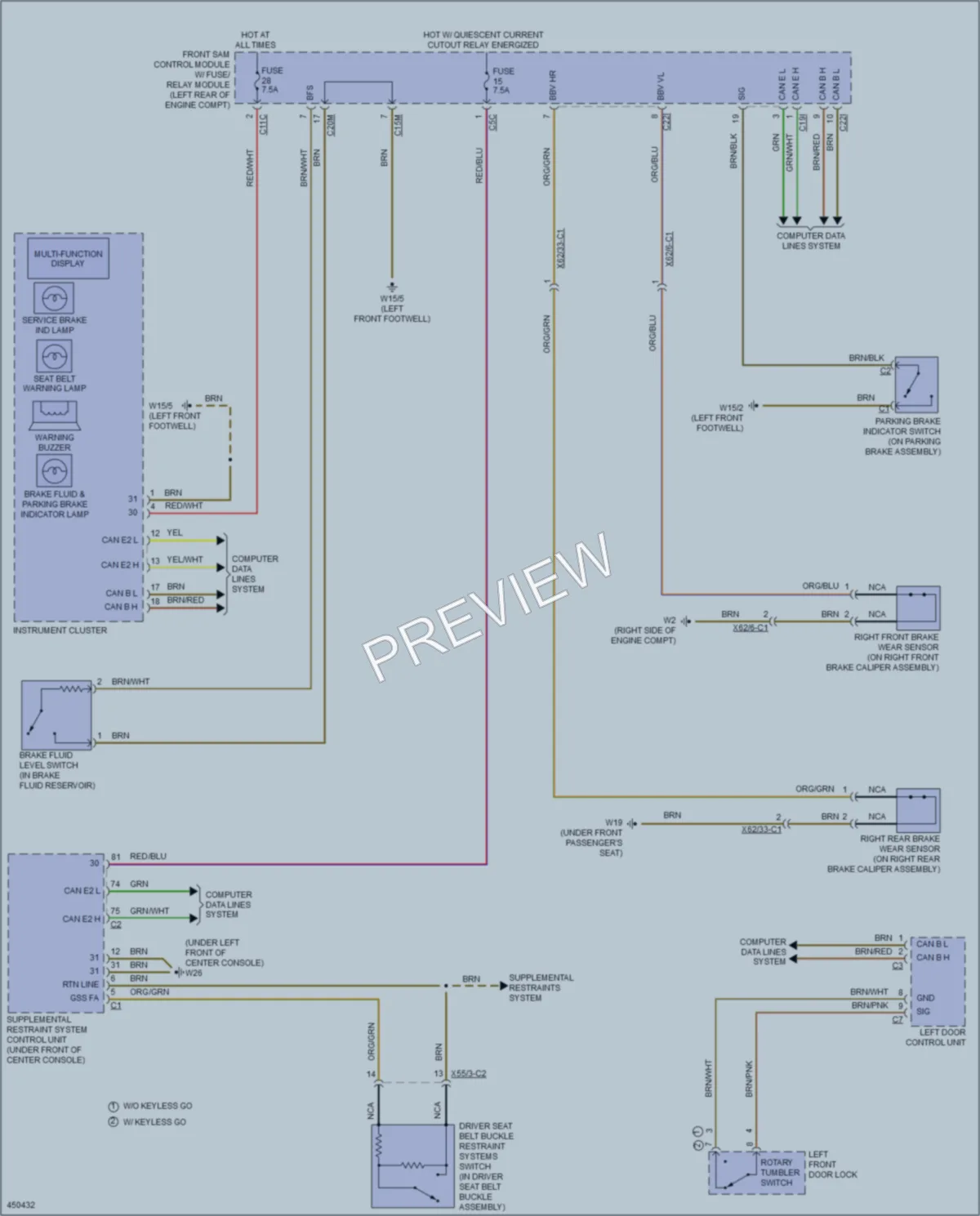 2014 MercedesBenz E400HYBRID Warning Systems wiring diagram preview