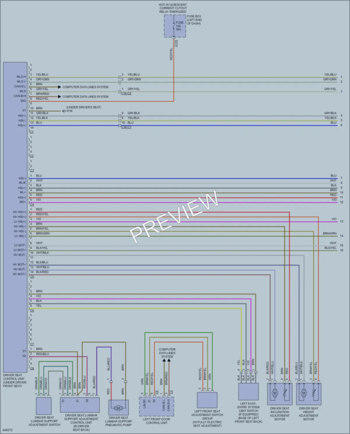 2014 MercedesBenz E550 Memory Systems wiring diagram preview