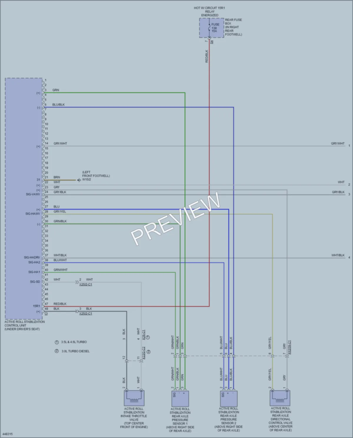 2014 MercedesBenz GL450 Electronic Suspension wiring diagram preview