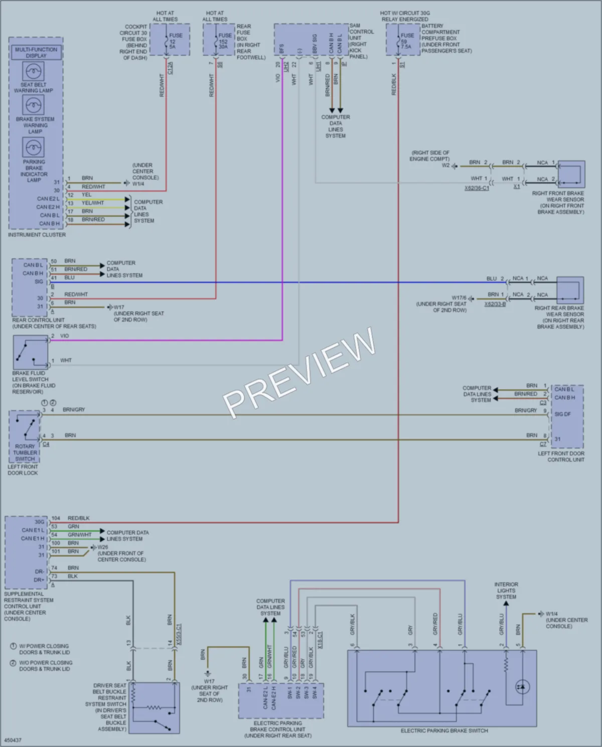 2014 MercedesBenz GL450 Warning Systems wiring diagram preview