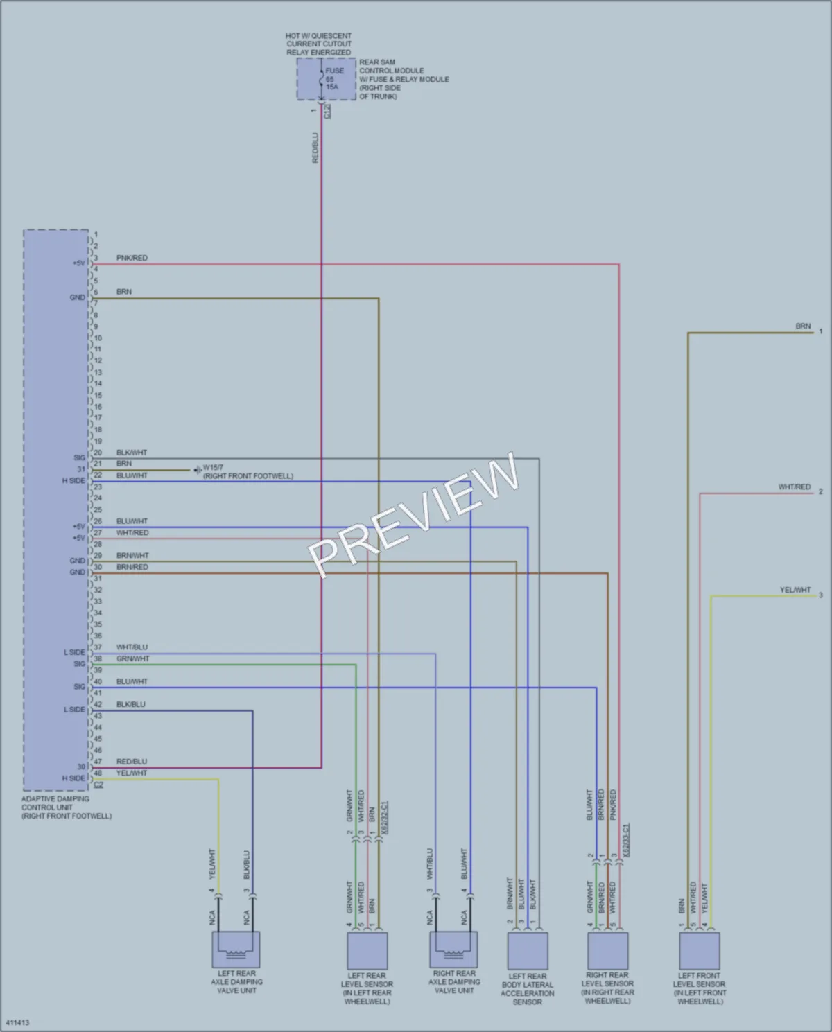 2014 MercedesBenz GLK350 Electronic Suspension wiring diagram preview