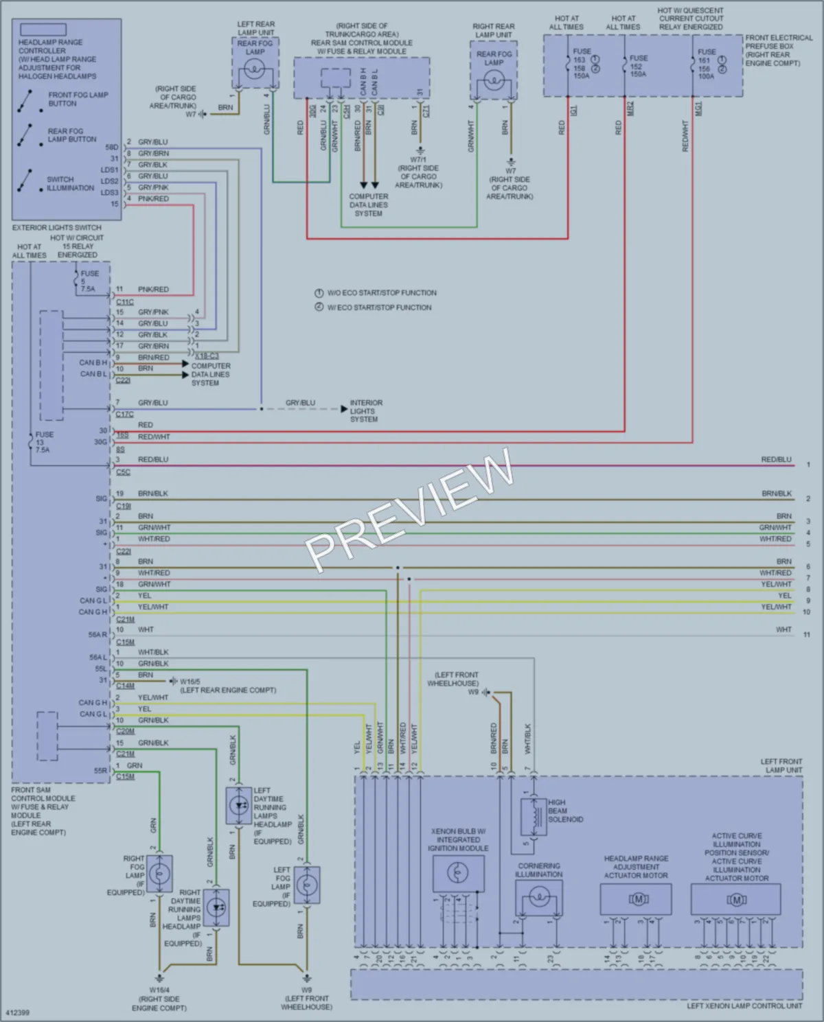 2014 MercedesBenz GLK350 Headlights wiring diagram preview