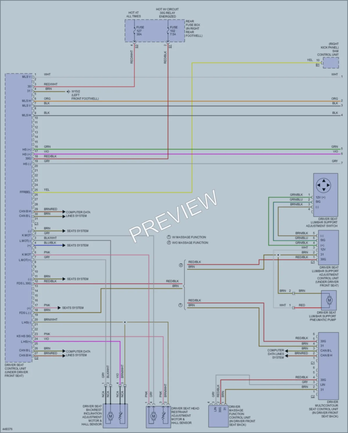 2014 MercedesBenz ML350 Memory Systems wiring diagram preview