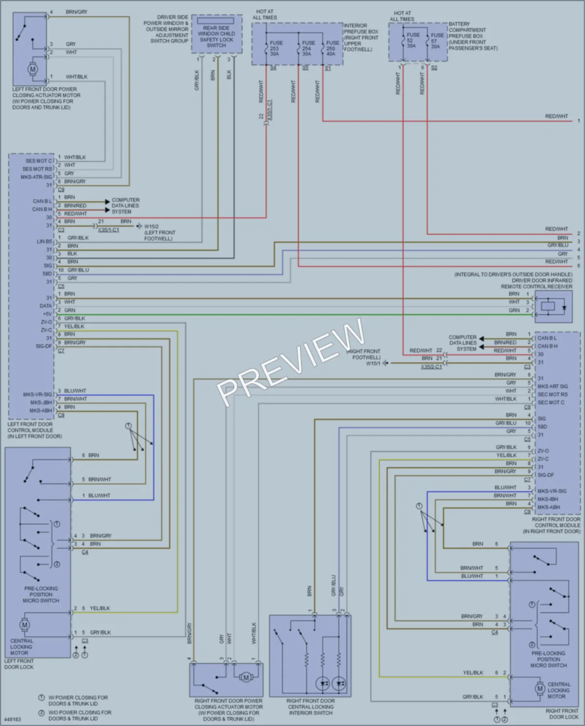 2014 MercedesBenz ML350 Power Door Locks wiring diagram preview