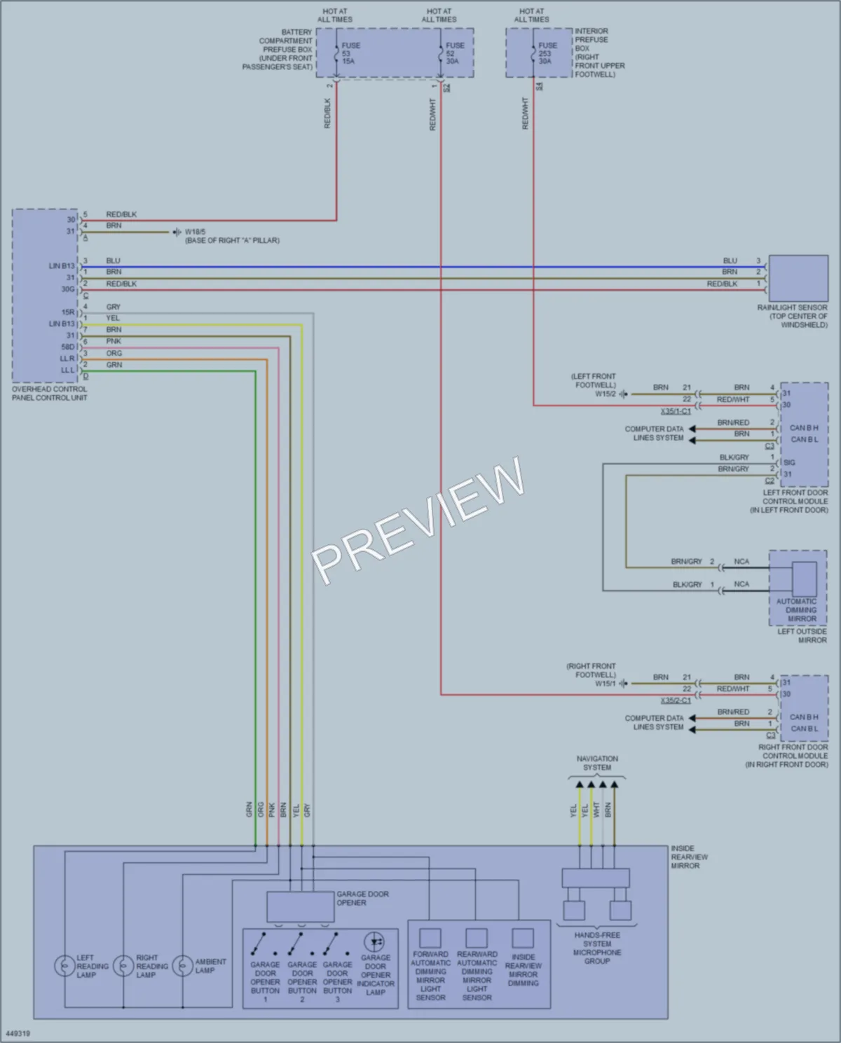 2014 MercedesBenz ML350 Power Mirrors wiring diagram preview