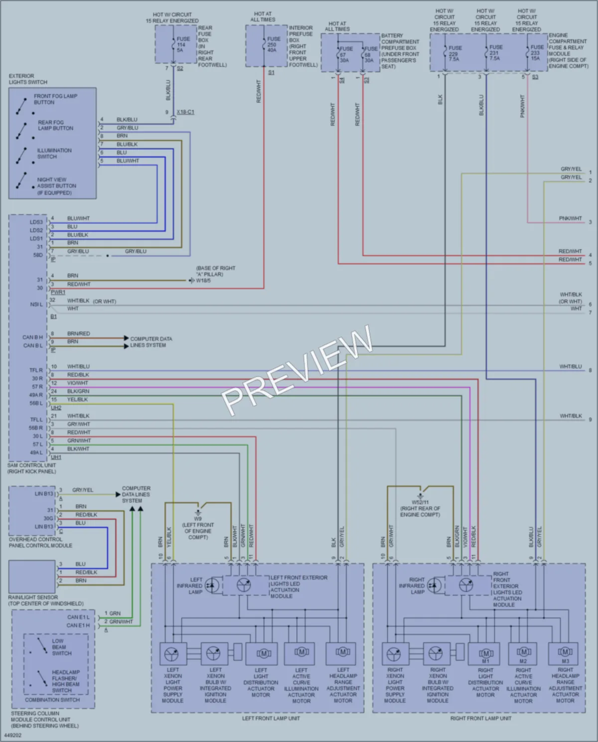 2014 MercedesBenz ML350BLUETEC Headlights wiring diagram preview