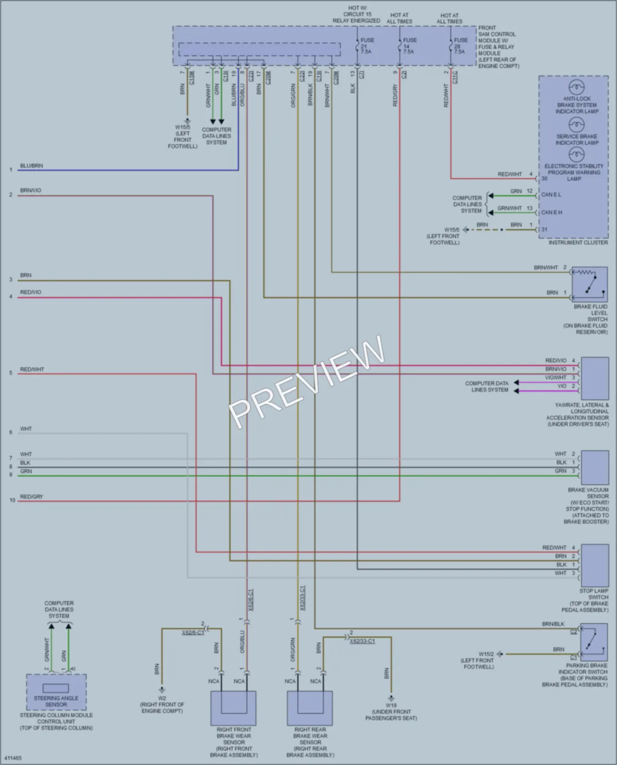 2014 MercedesBenz S550 Anti Lock Brakes wiring diagram preview