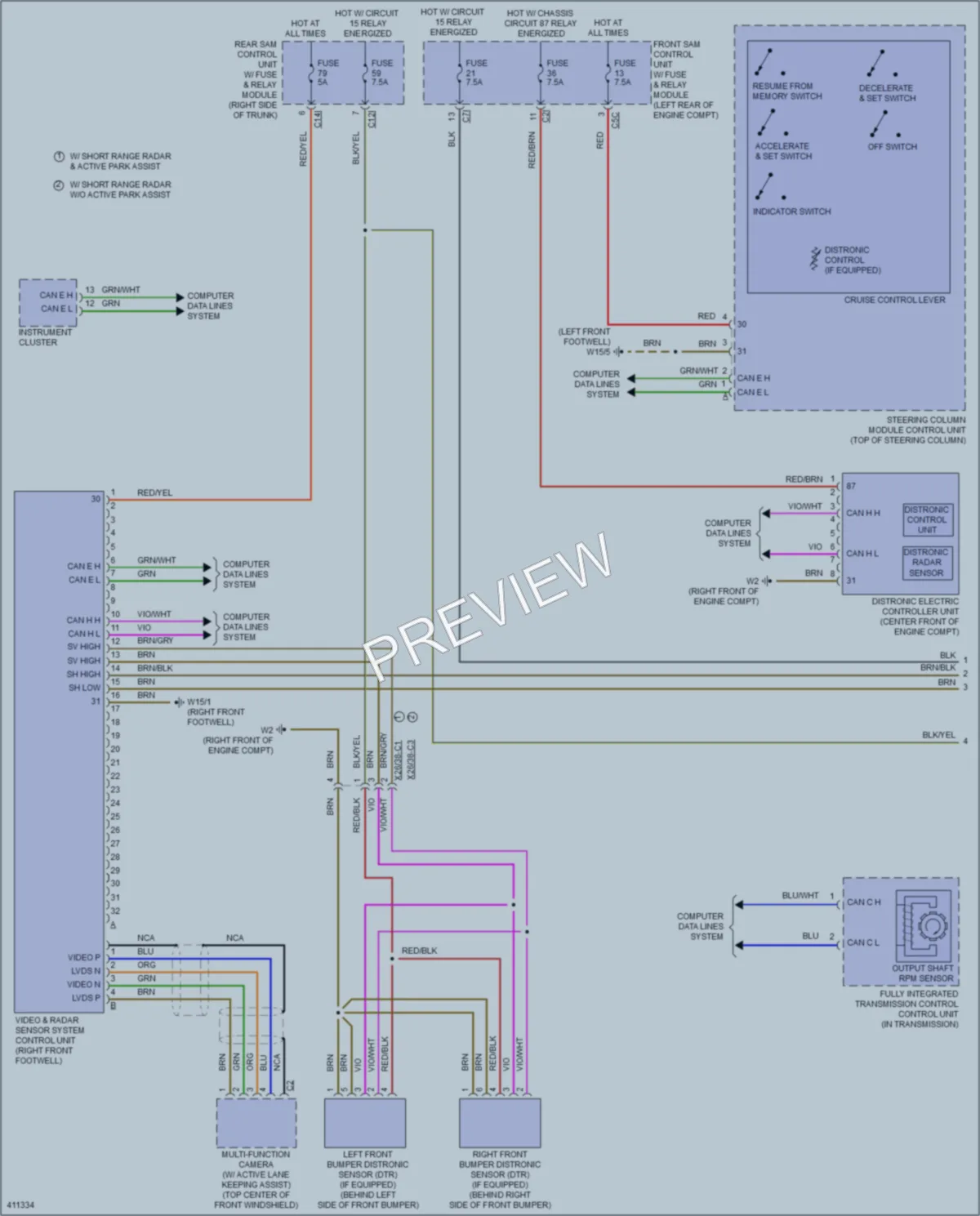 2014 MercedesBenz S550 Cruise Control wiring diagram preview