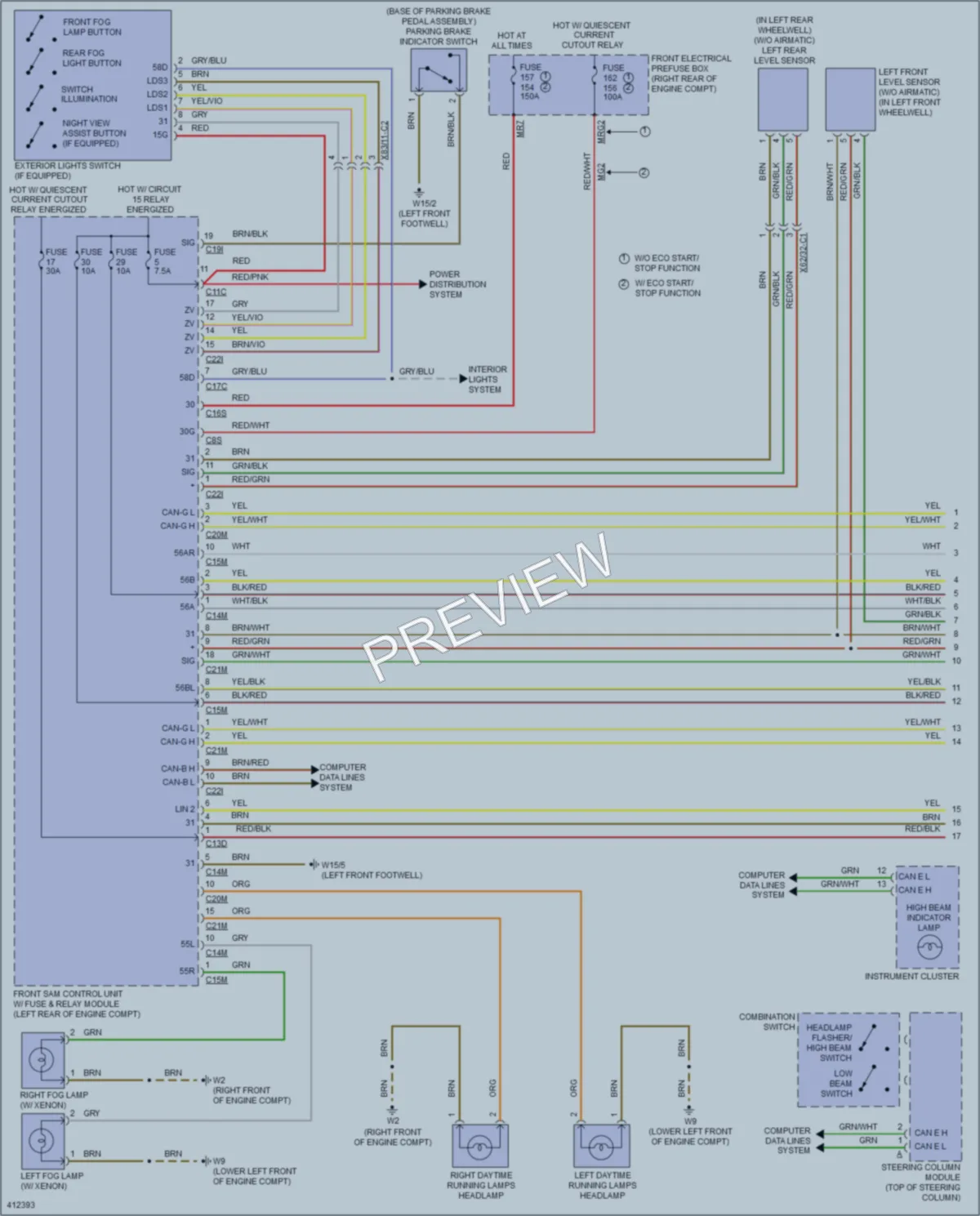 2014 MercedesBenz S550 Headlights wiring diagram preview