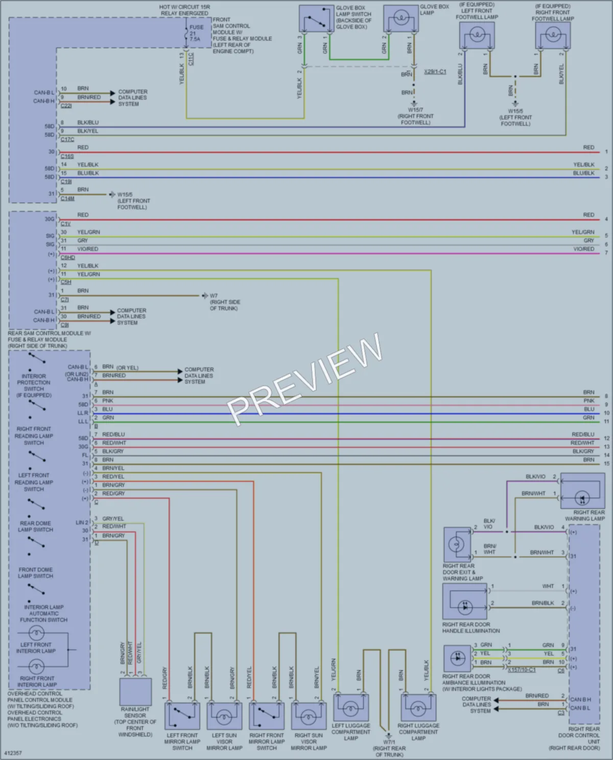 2014 MercedesBenz S550 Interior Lights wiring diagram preview