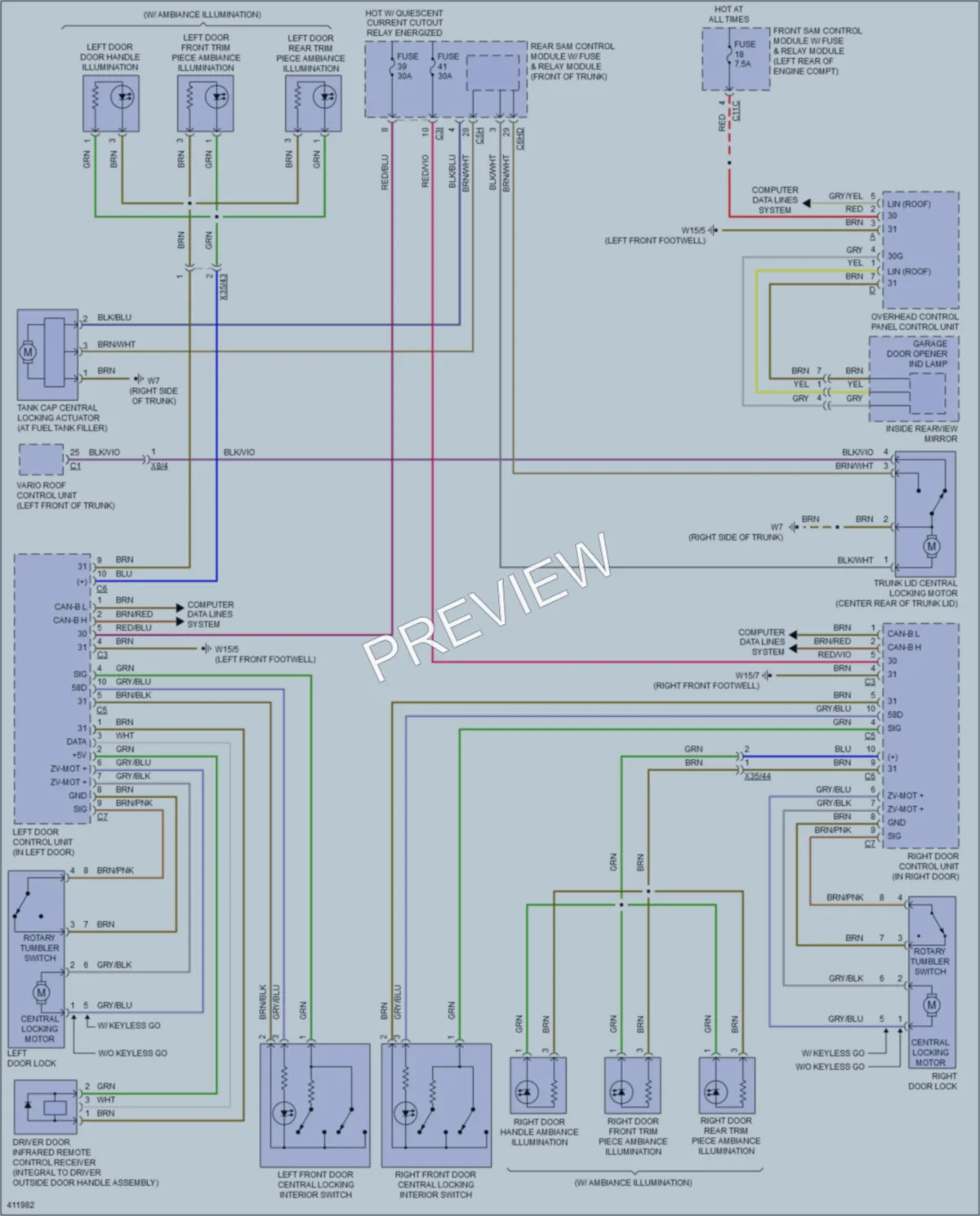 2014 MercedesBenz SLK250 Power Door Locks wiring diagram preview