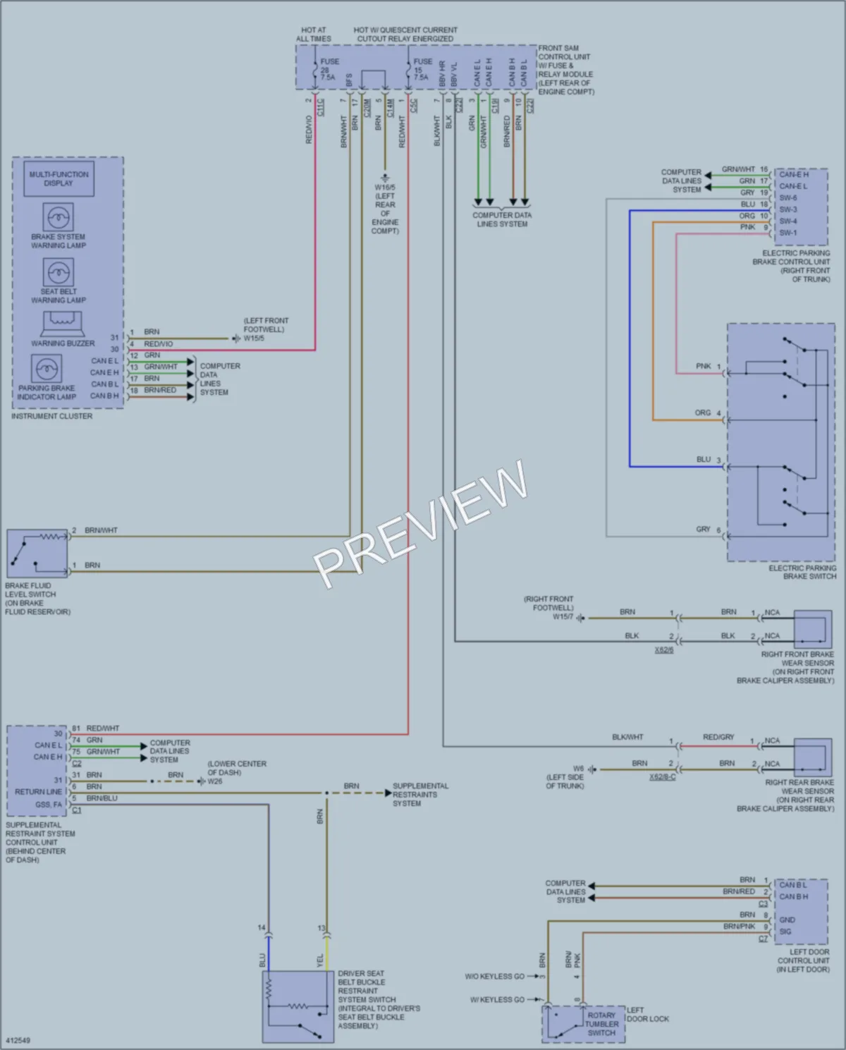 2014 MercedesBenz SLK250 Warning Systems wiring diagram preview
