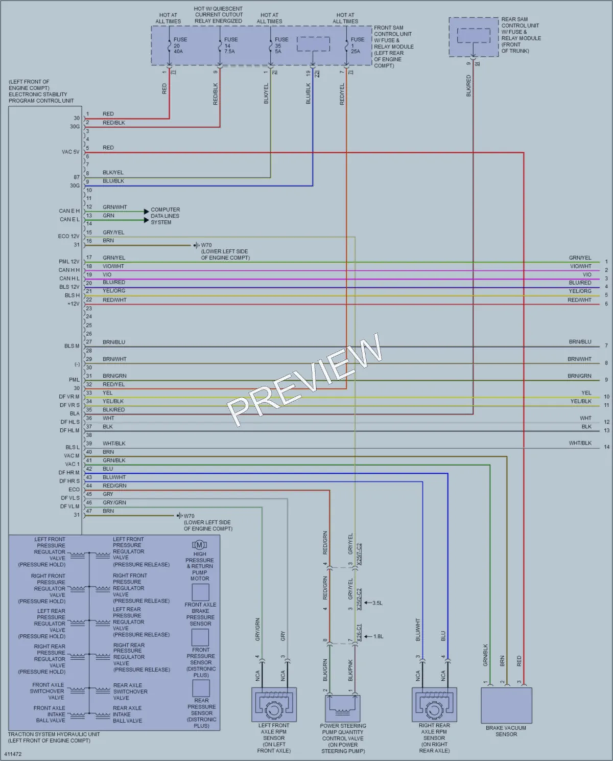 2014 MercedesBenz SLK350 Anti Lock Brakes wiring diagram preview