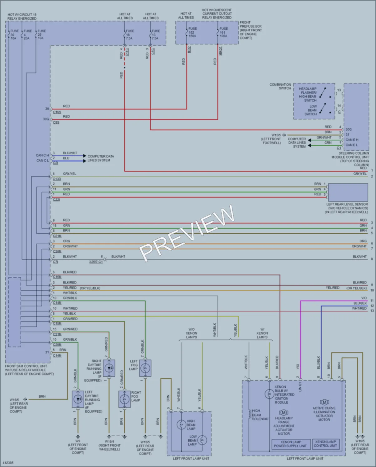 2014 MercedesBenz SLK350 Headlights wiring diagram preview