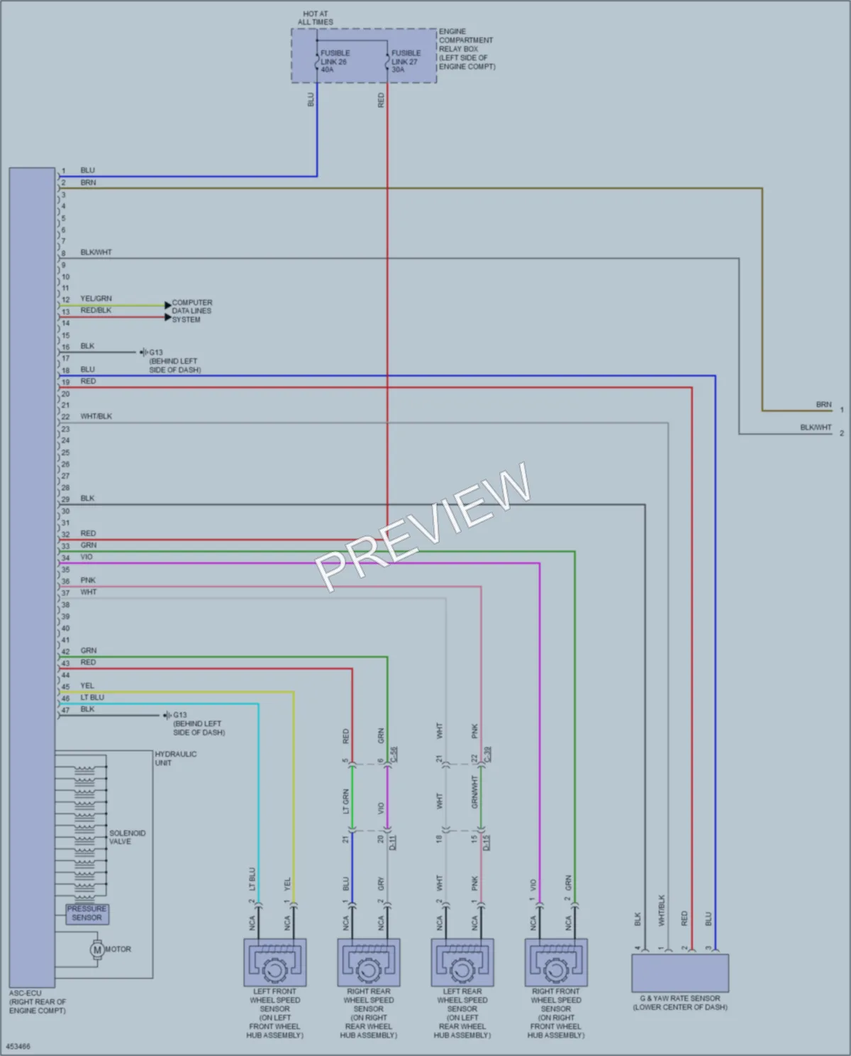 2014 Mitsubishi Lancer Anti Lock Brakes wiring diagram preview