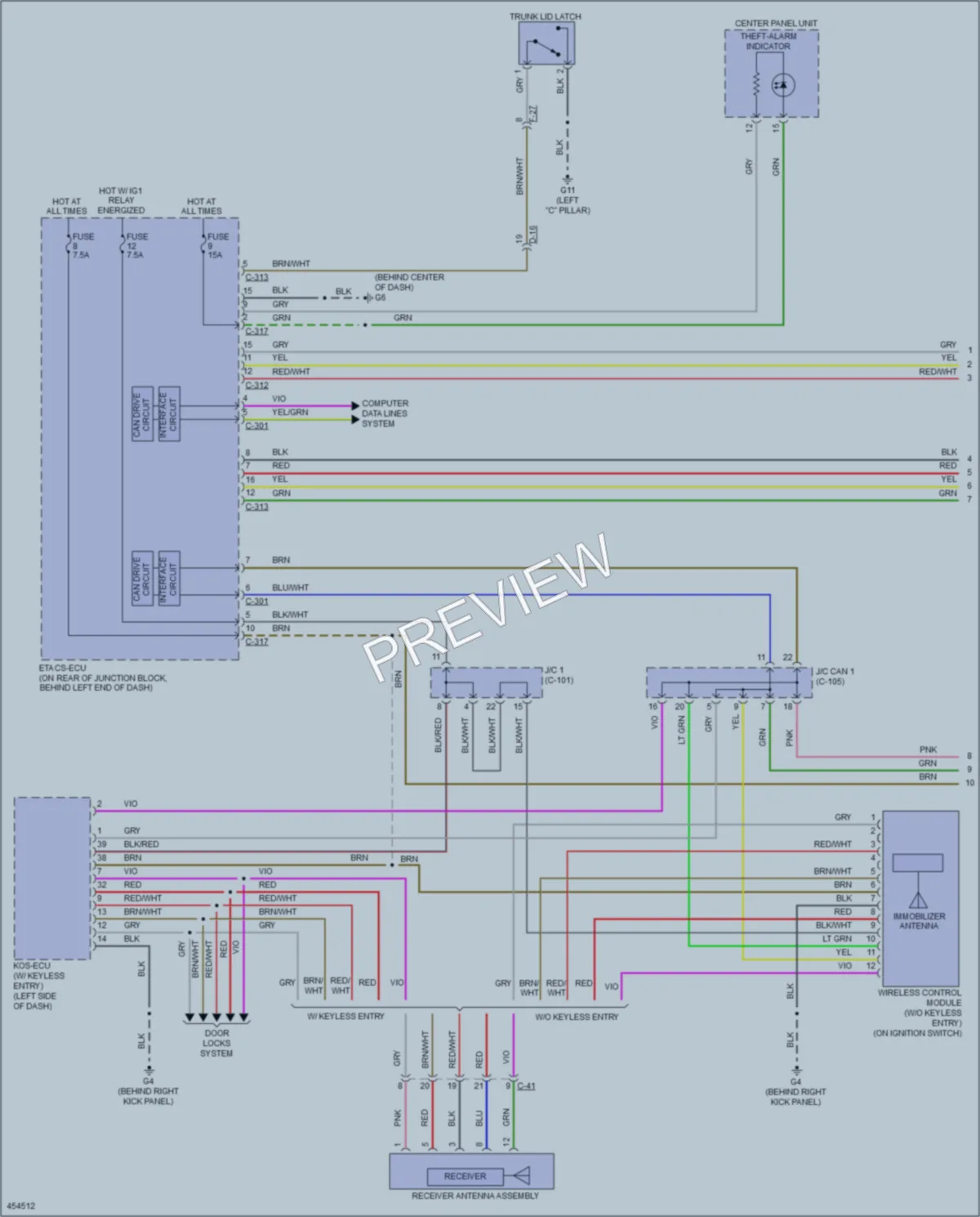 2014 Mitsubishi Lancer Anti Theft wiring diagram preview