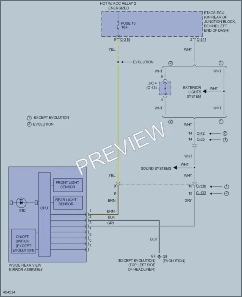 2014 Mitsubishi Lancer Power Mirrors wiring diagram preview