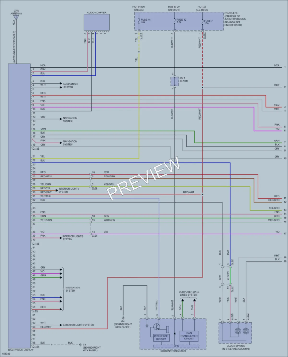 2014 Mitsubishi Lancer Radio wiring diagram preview