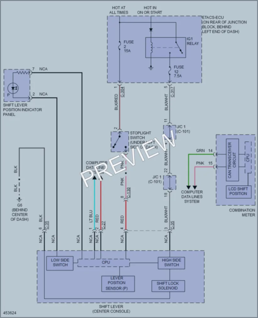2014 Mitsubishi Lancer Shift Interlock wiring diagram preview