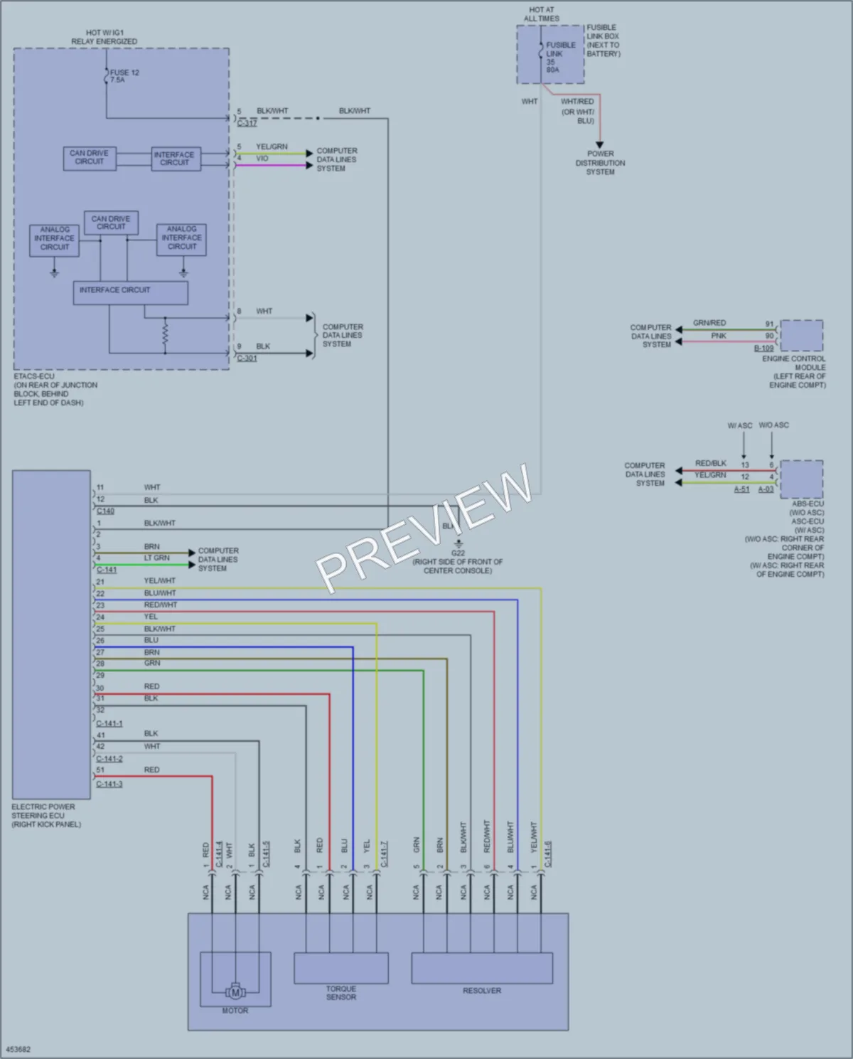 2014 Mitsubishi LancerEvolution Electronic Power Steering wiring diagram preview