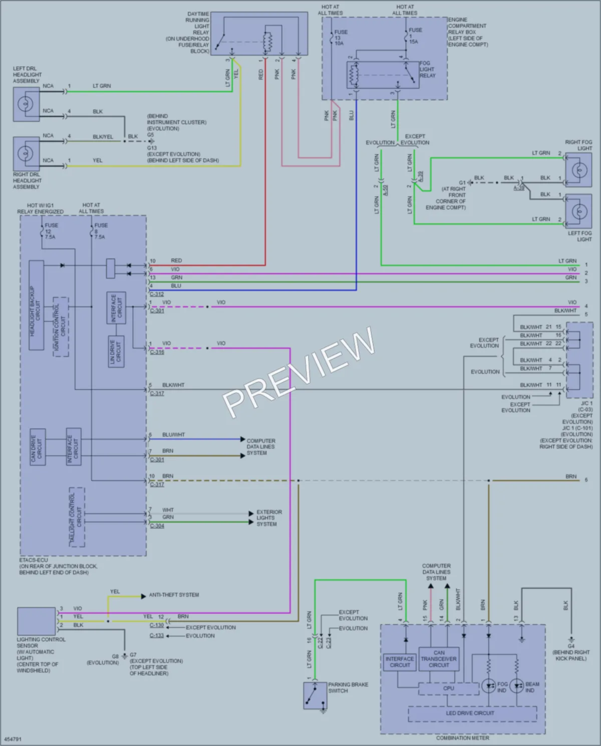 2014 Mitsubishi LancerEvolution Headlights wiring diagram preview