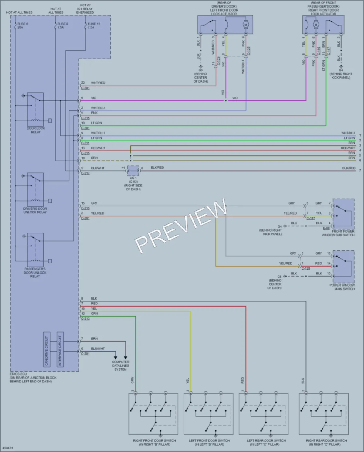 2014 Mitsubishi LancerEvolution Power Door Locks wiring diagram preview