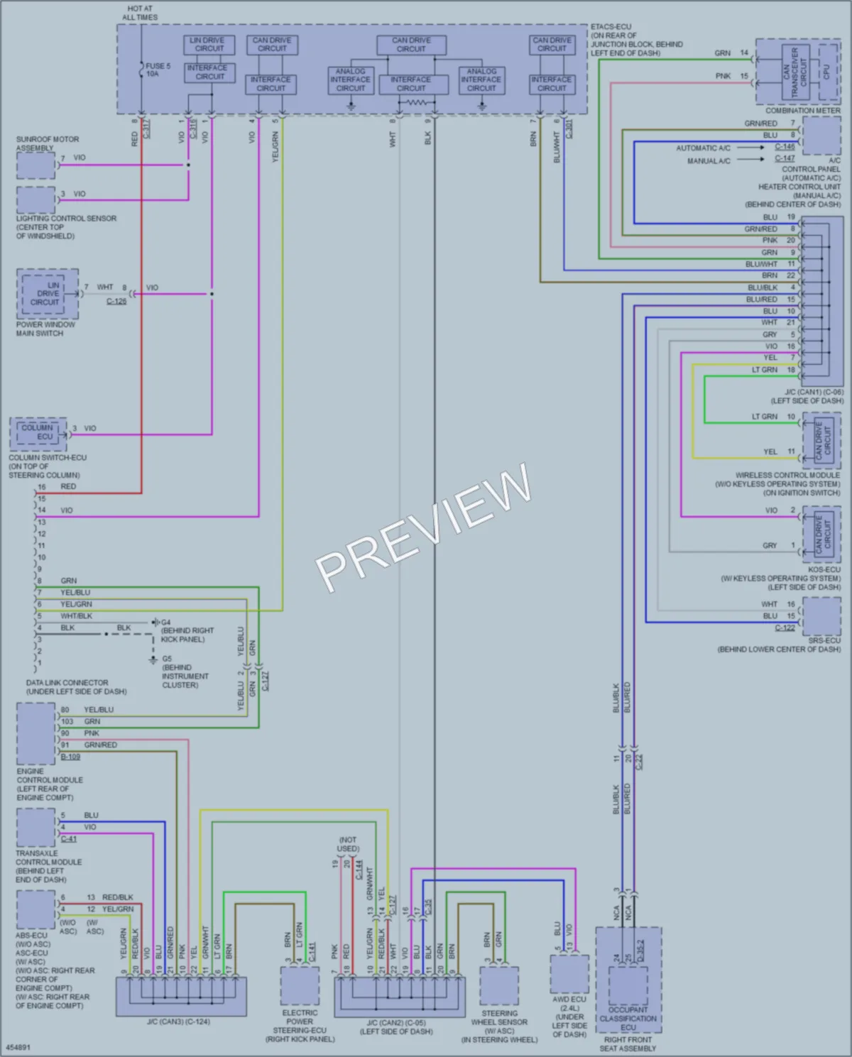 2014 Mitsubishi LancerSportback Computer Data Lines wiring diagram preview