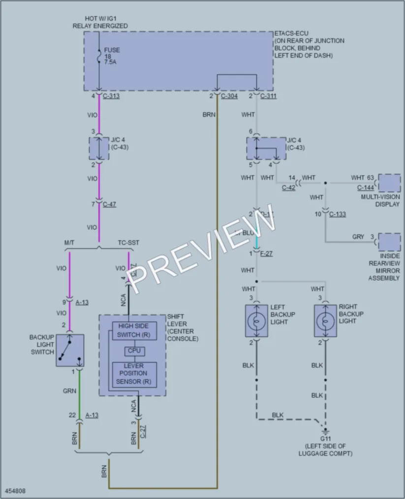 2014 Mitsubishi LancerSportback Exterior Lights wiring diagram preview