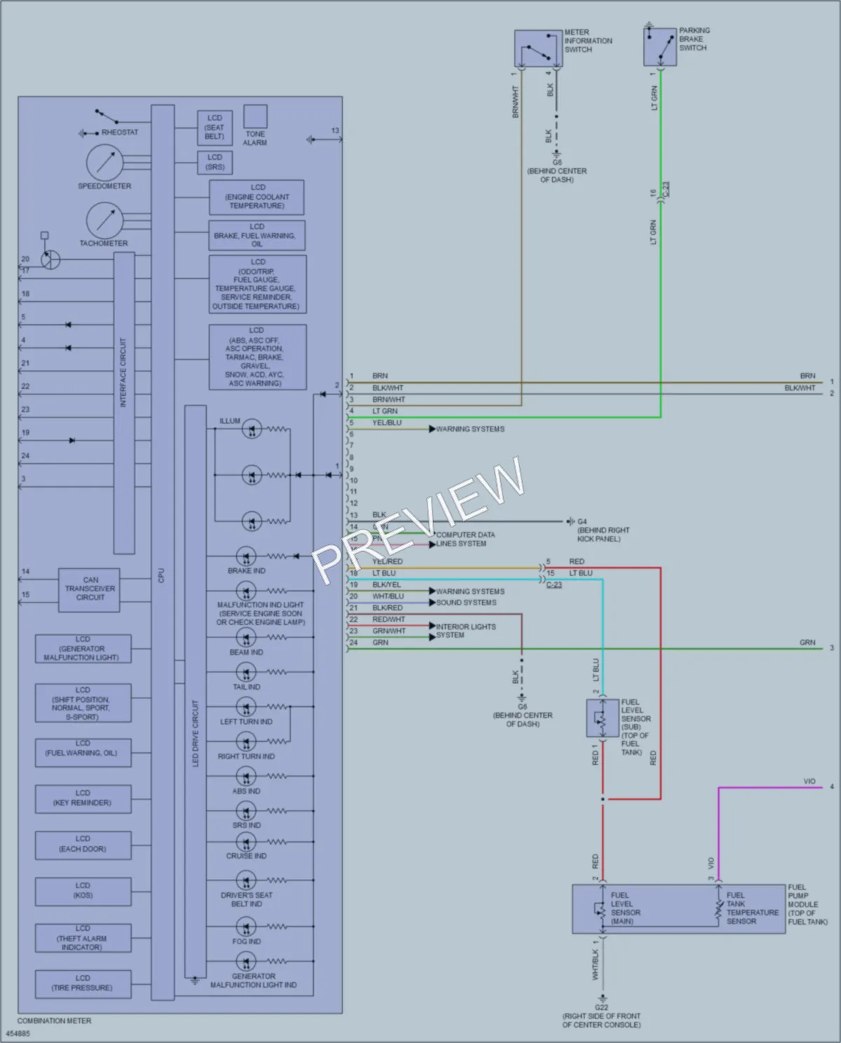 2014 Mitsubishi LancerSportback Instrument Cluster wiring diagram preview